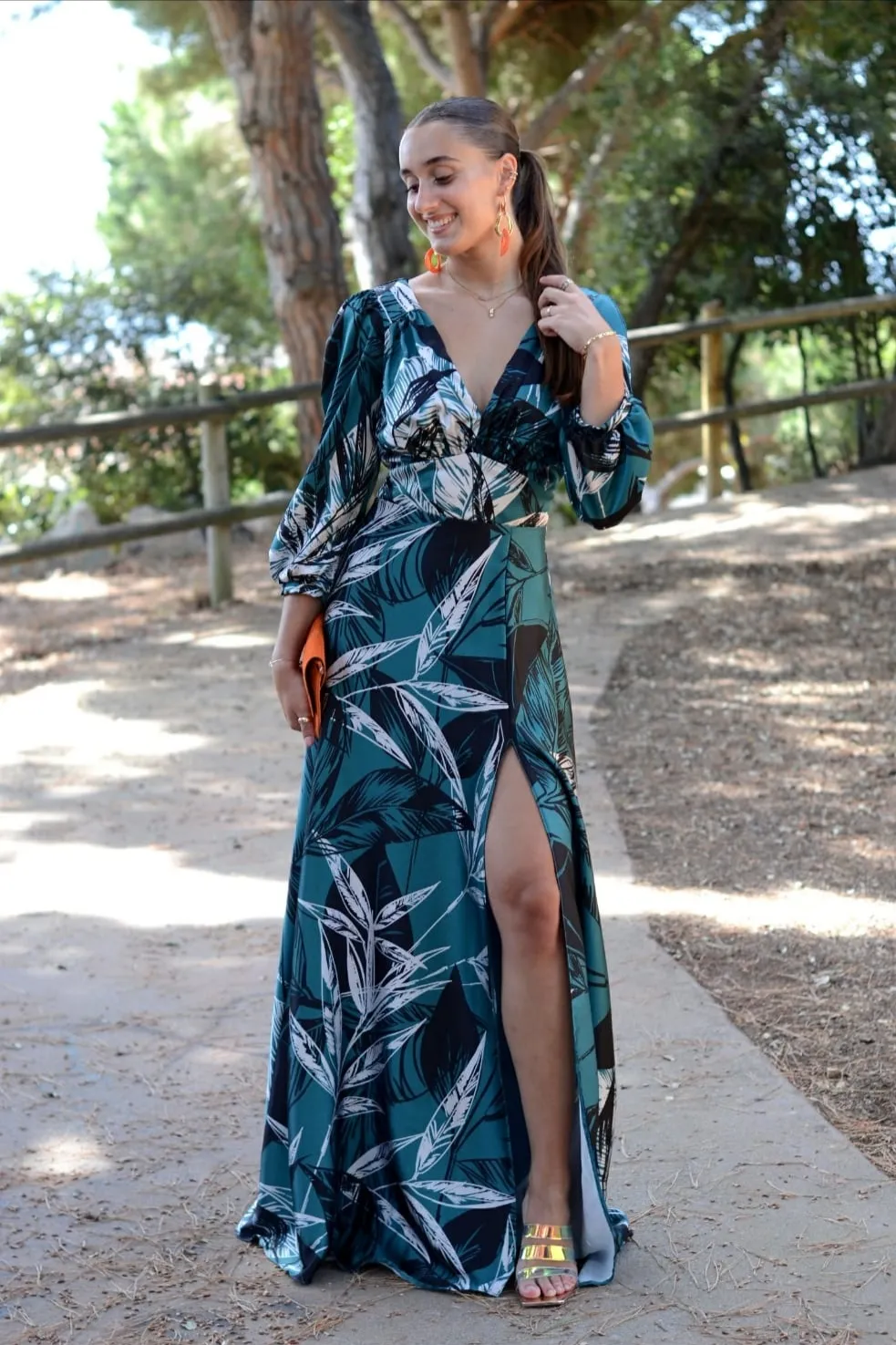 Vestido kimono estampado