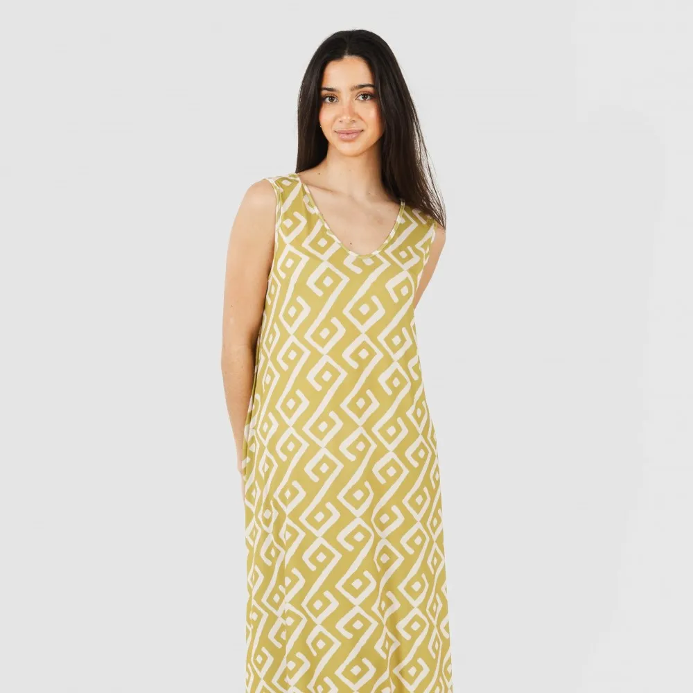 Vestido largo tirantes soft Baladi verde lima