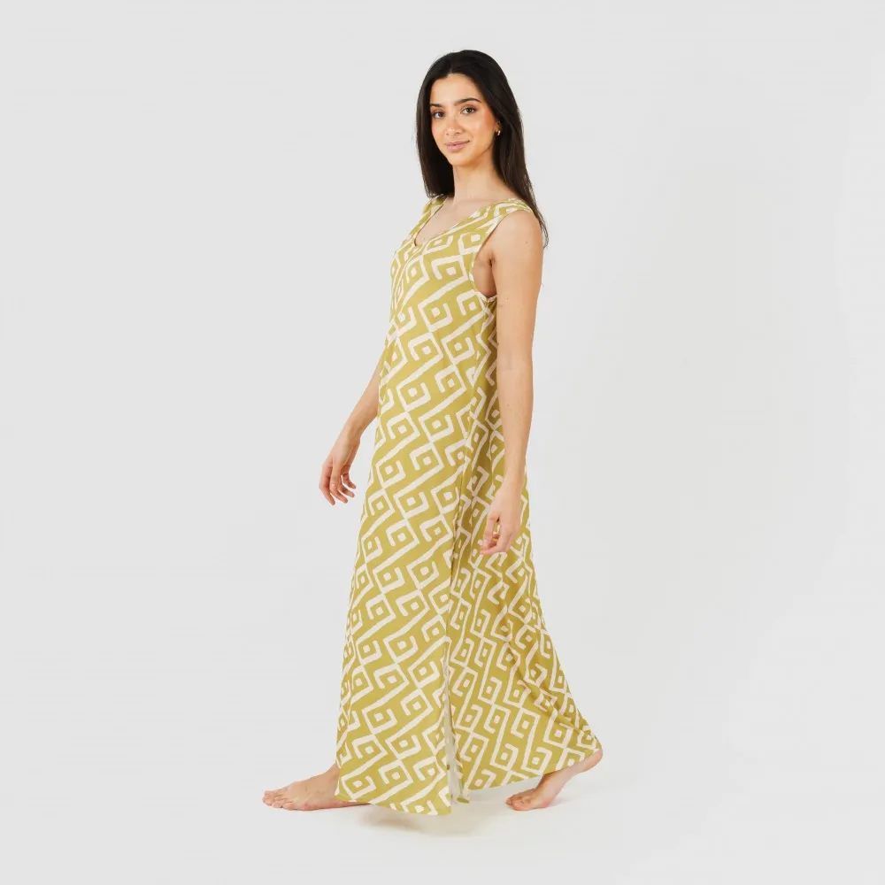 Vestido largo tirantes soft Baladi verde lima