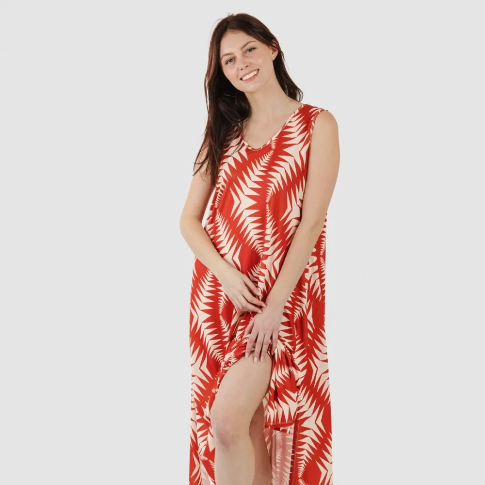 Vestido largo tirantes soft Madison teja