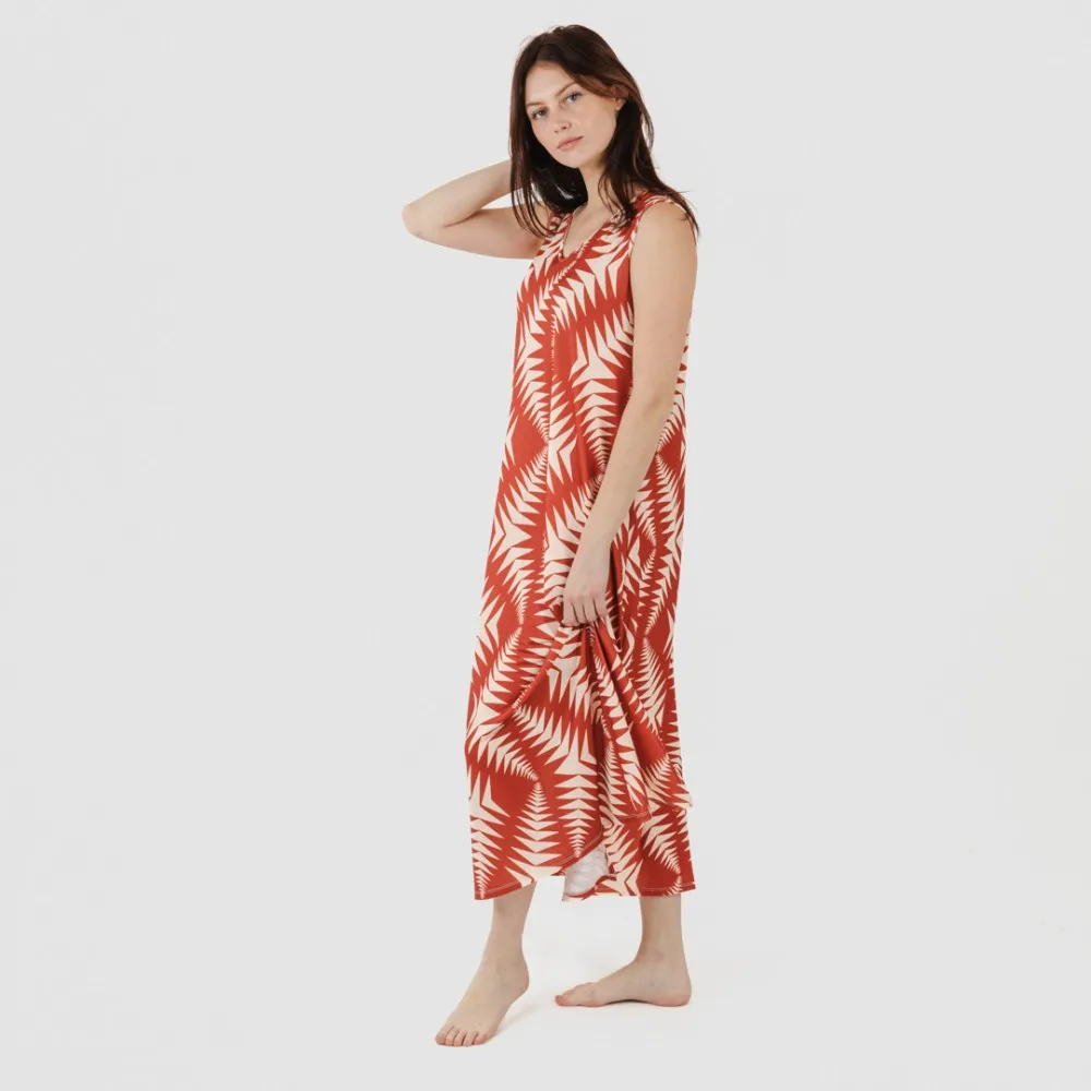 Vestido largo tirantes soft Madison teja