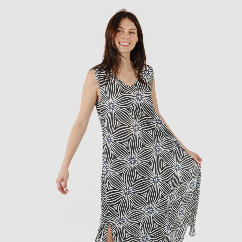 VESTIDO LARGO TIRANTES SOFT NATY BEIGE  NEGRO