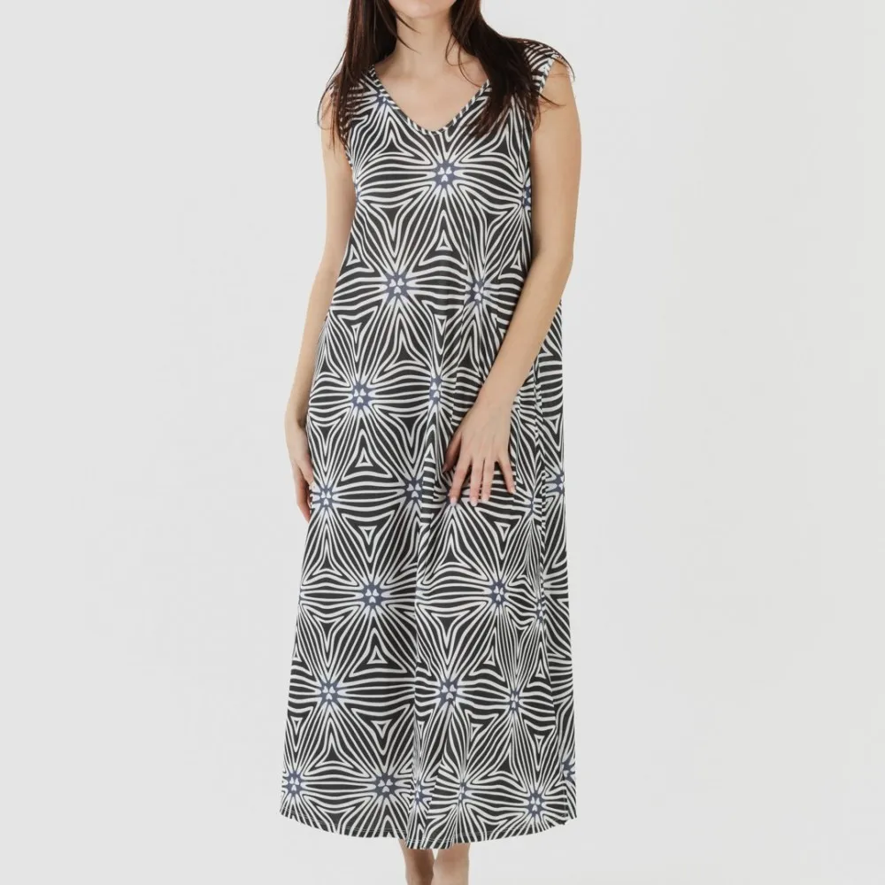 VESTIDO LARGO TIRANTES SOFT NATY BEIGE  NEGRO