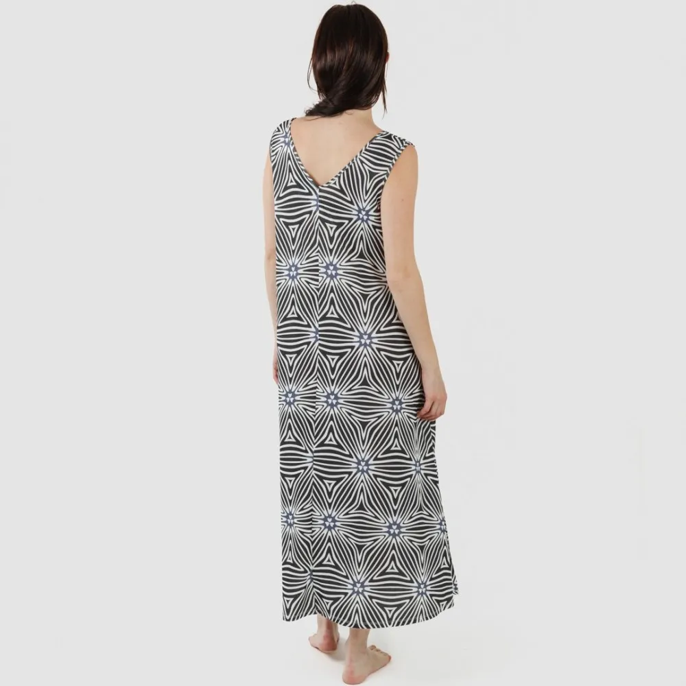 VESTIDO LARGO TIRANTES SOFT NATY BEIGE  NEGRO
