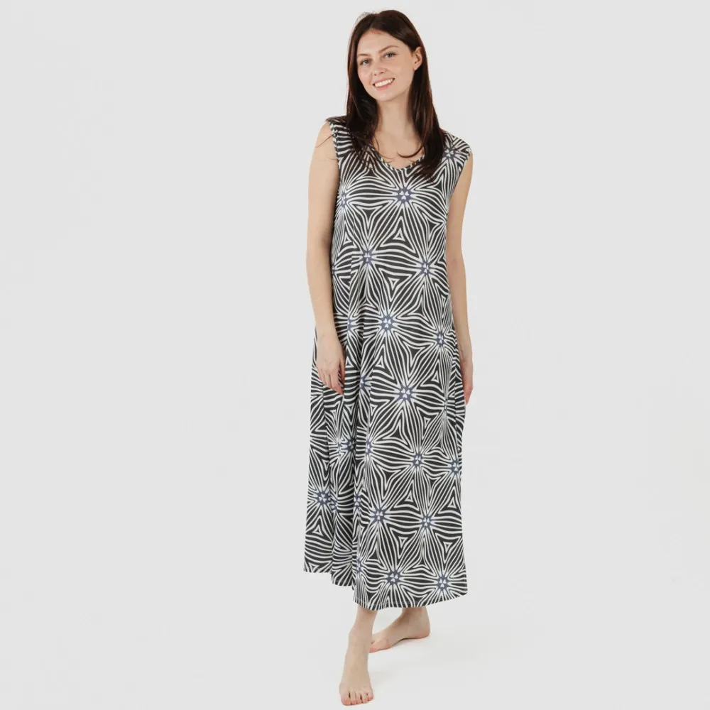 VESTIDO LARGO TIRANTES SOFT NATY BEIGE  NEGRO