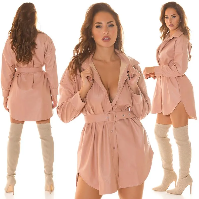Vestido polipiel en rosa encanto