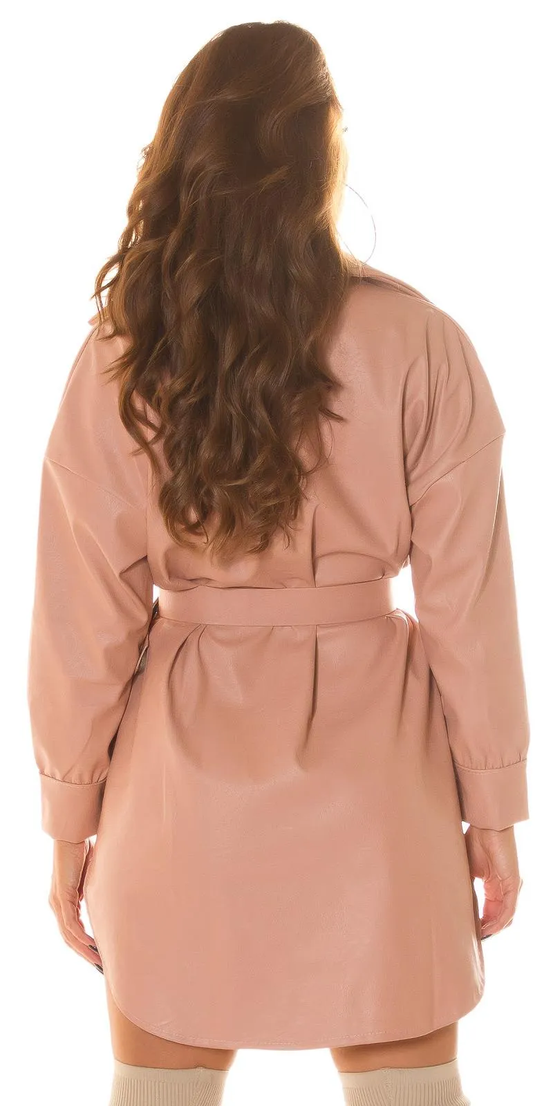 Vestido polipiel en rosa encanto