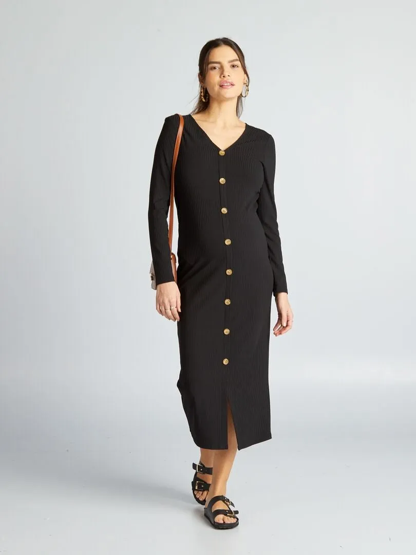 VESTIDO PREMAMá DE PUNTO DE CANALé  NEGRO