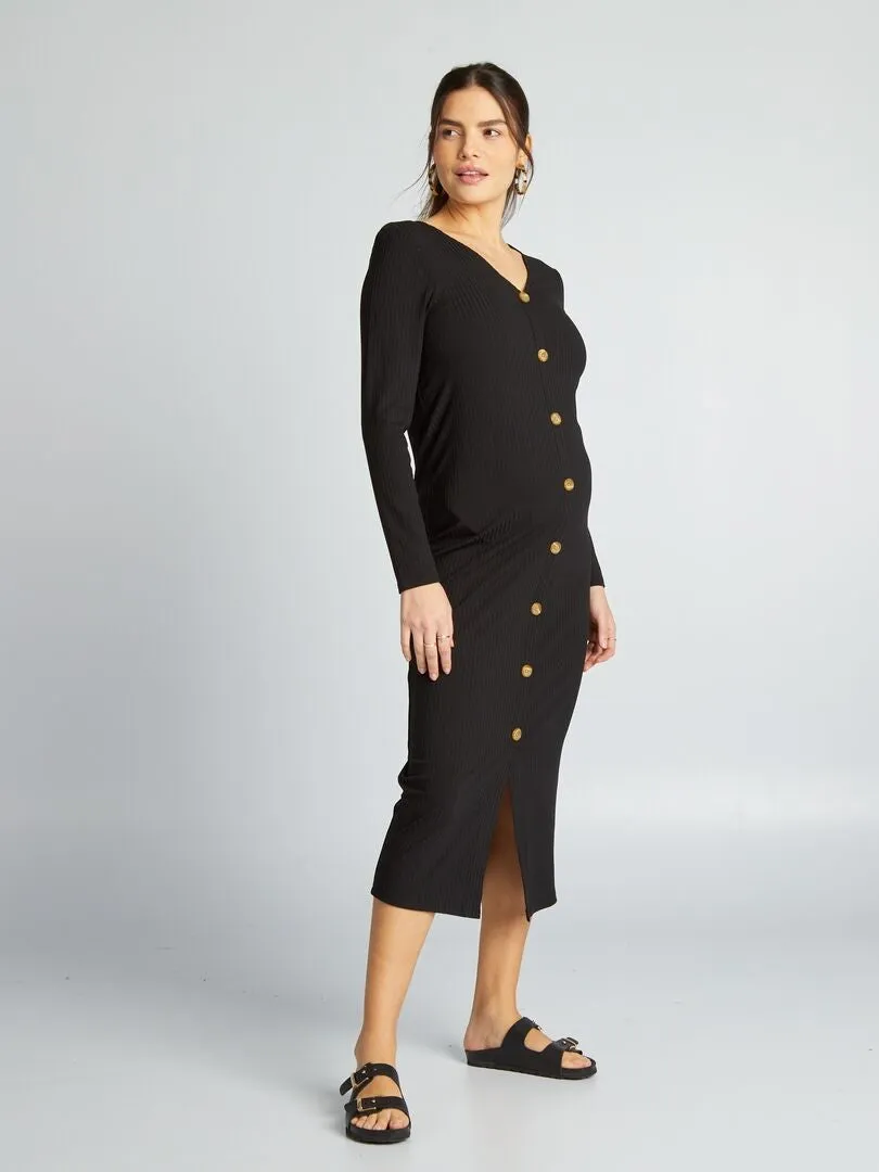 VESTIDO PREMAMá DE PUNTO DE CANALé  NEGRO