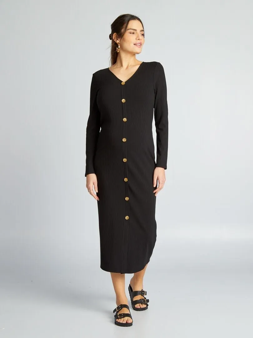 VESTIDO PREMAMá DE PUNTO DE CANALé  NEGRO