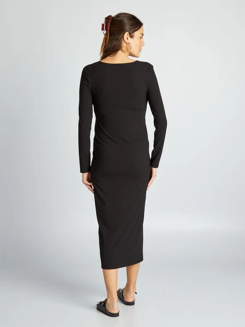 VESTIDO PREMAMá DE PUNTO DE CANALé  NEGRO