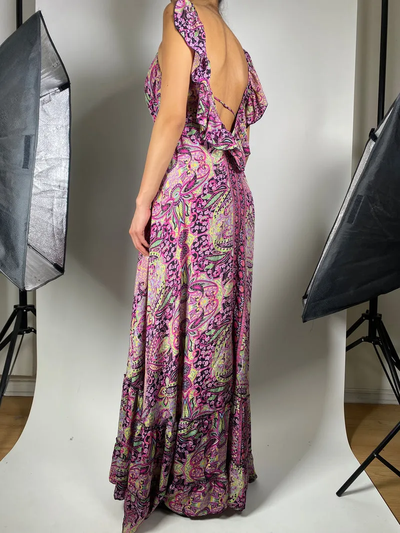 VINTAGE Wrap Dress Seda Paisley