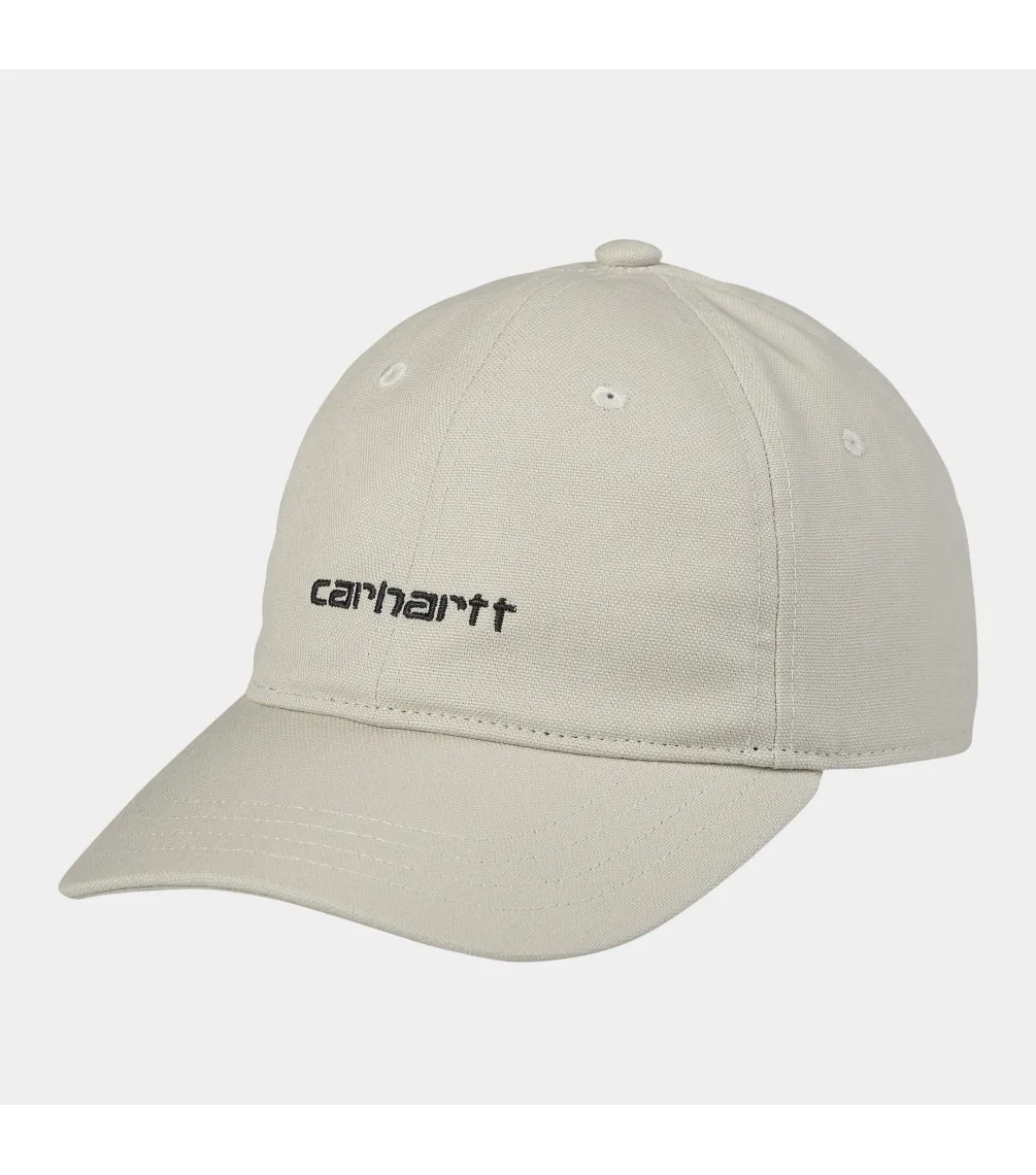 VISERA CARHARTT WIP CANVAS SCRIPT CAP  WHITE/BLACK