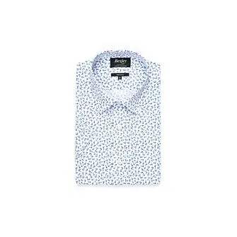 WHITE COTTON SHIRT WITH BLUE FLOWER PRINT  FLORANTIN MC