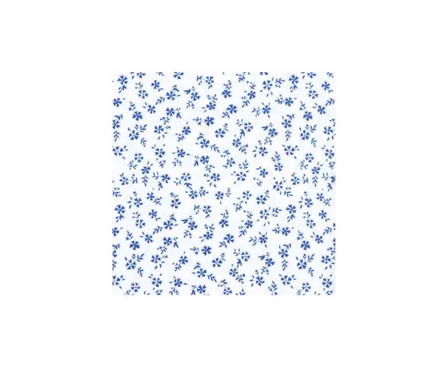 WHITE COTTON SHIRT WITH BLUE FLOWER PRINT  FLORANTIN MC