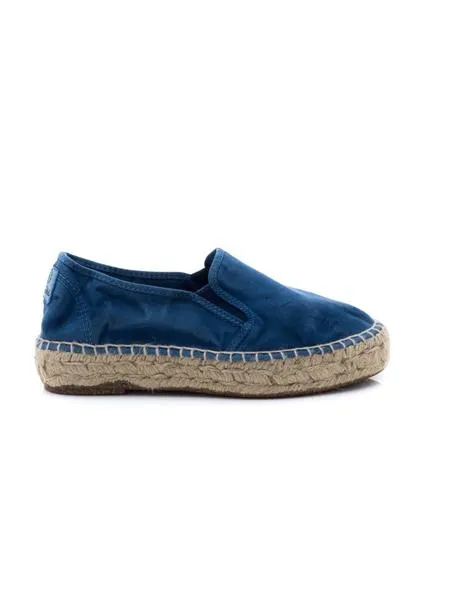 zapatilla azul yute natural world para mujer