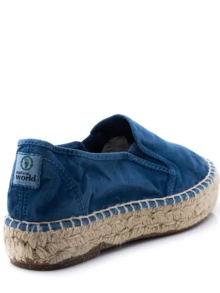 zapatilla azul yute natural world para mujer