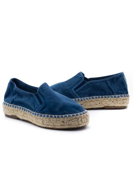 zapatilla azul yute natural world para mujer