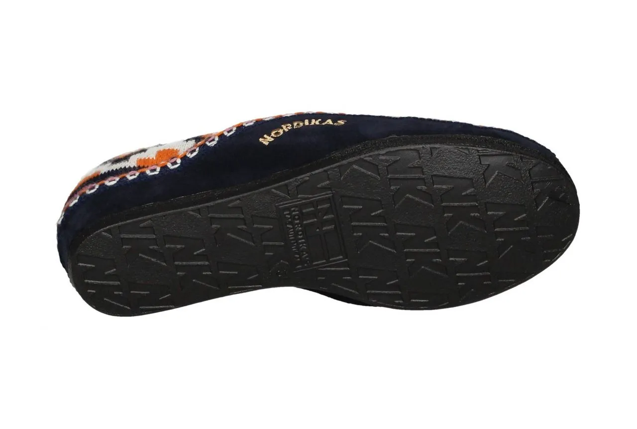 Zapatilla Lana Azul Geometrico Cu#a Baja