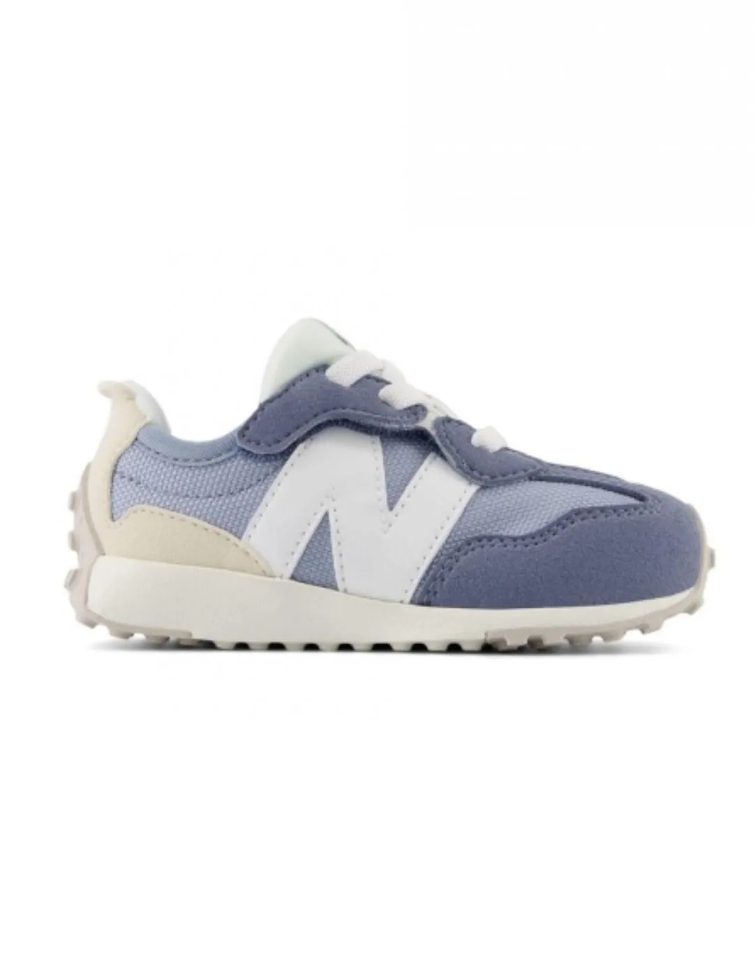 Zapatilla New Balance 327 azul y beige velcro para niño