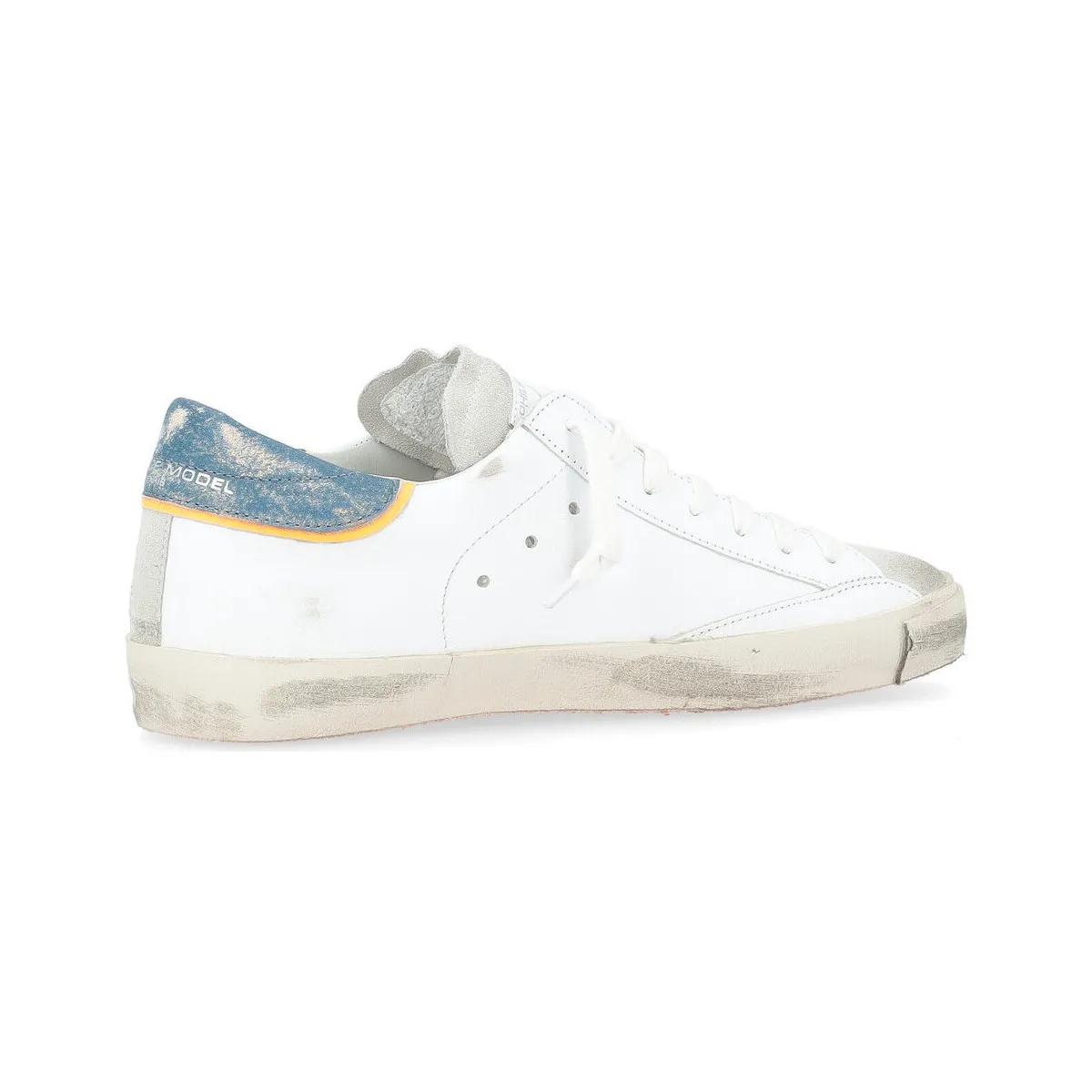 Zapatilla  París X blanco, azul y naranja
