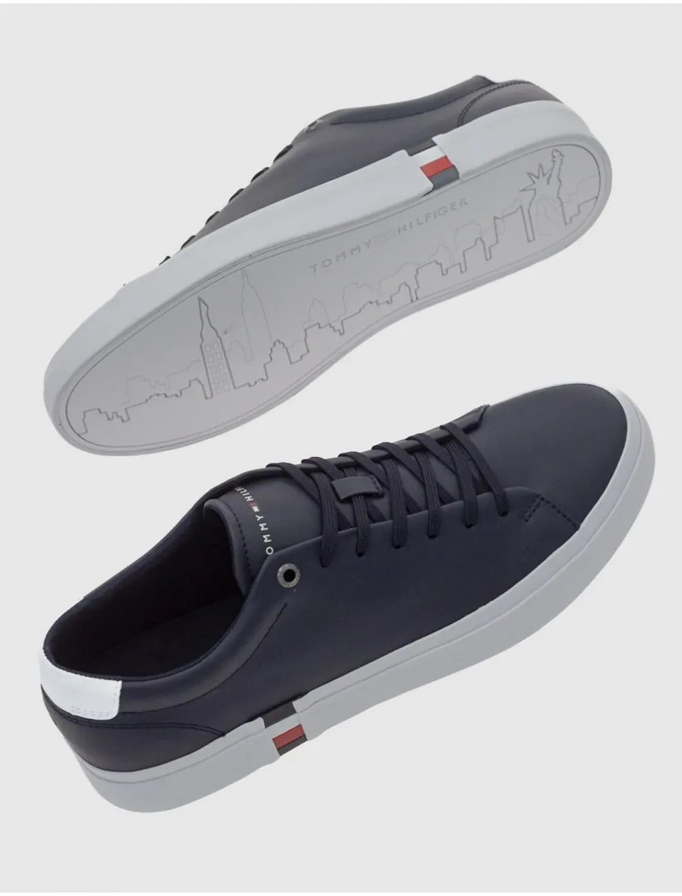 Zapatilla Tommy Hilfiger Corporate Leather Detail Azul