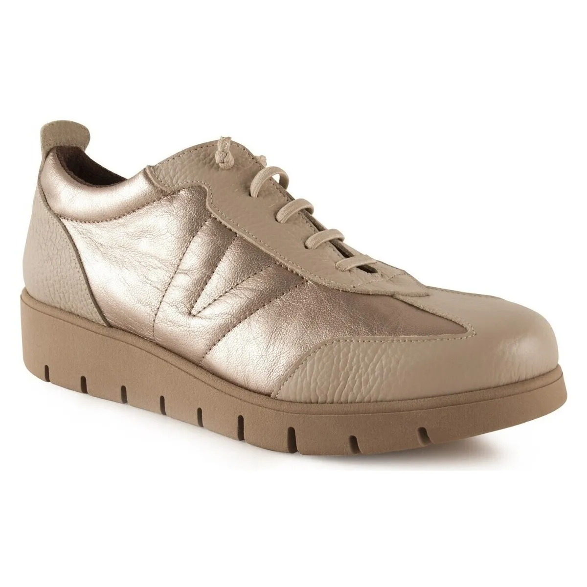 Zapatillas Casual de Piel beige by