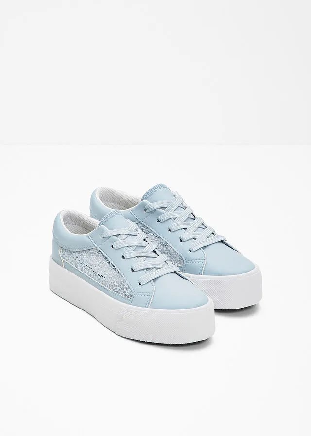 Zapatillas con plataforma Azul perla