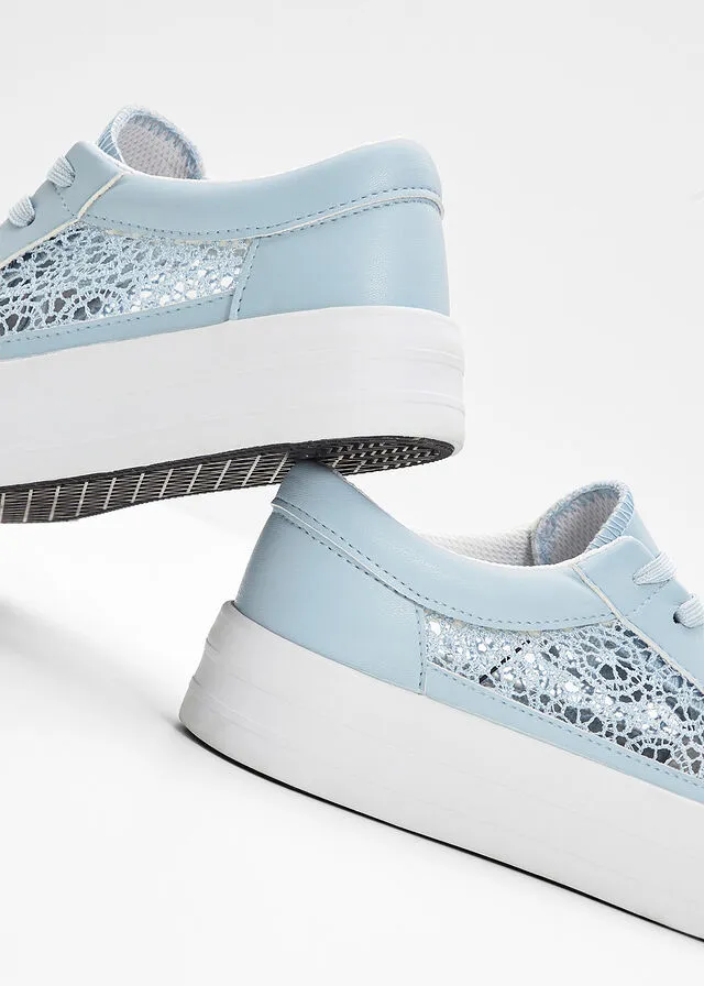 Zapatillas con plataforma Azul perla