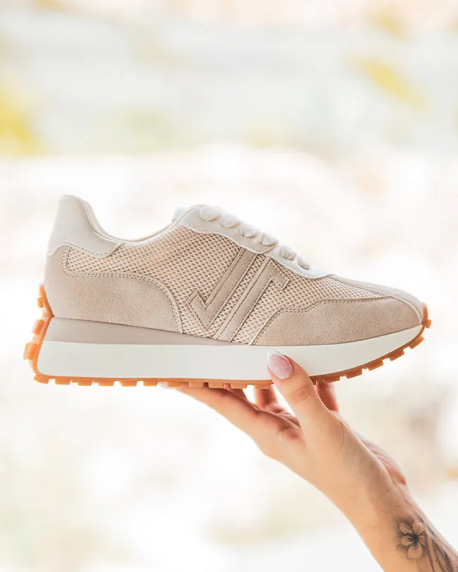 ZAPATILLAS DE MUJER BEIGE CON CORDONES  CL77 BEIGE