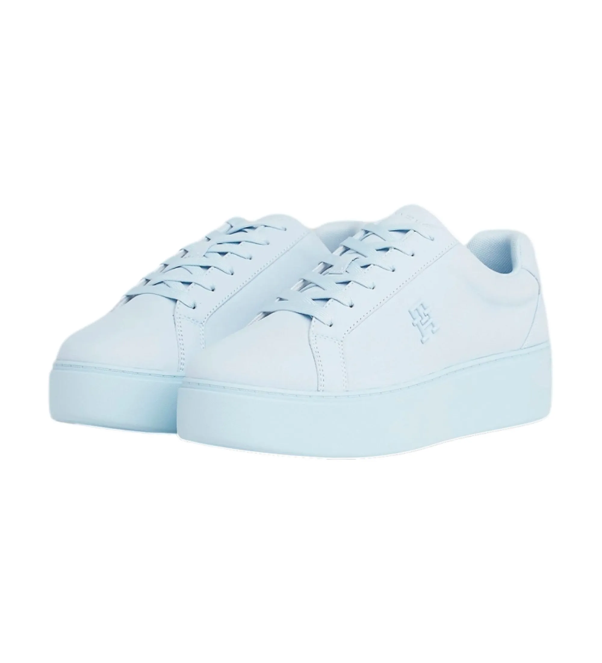 Zapatillas de Piel Plataforma  azul