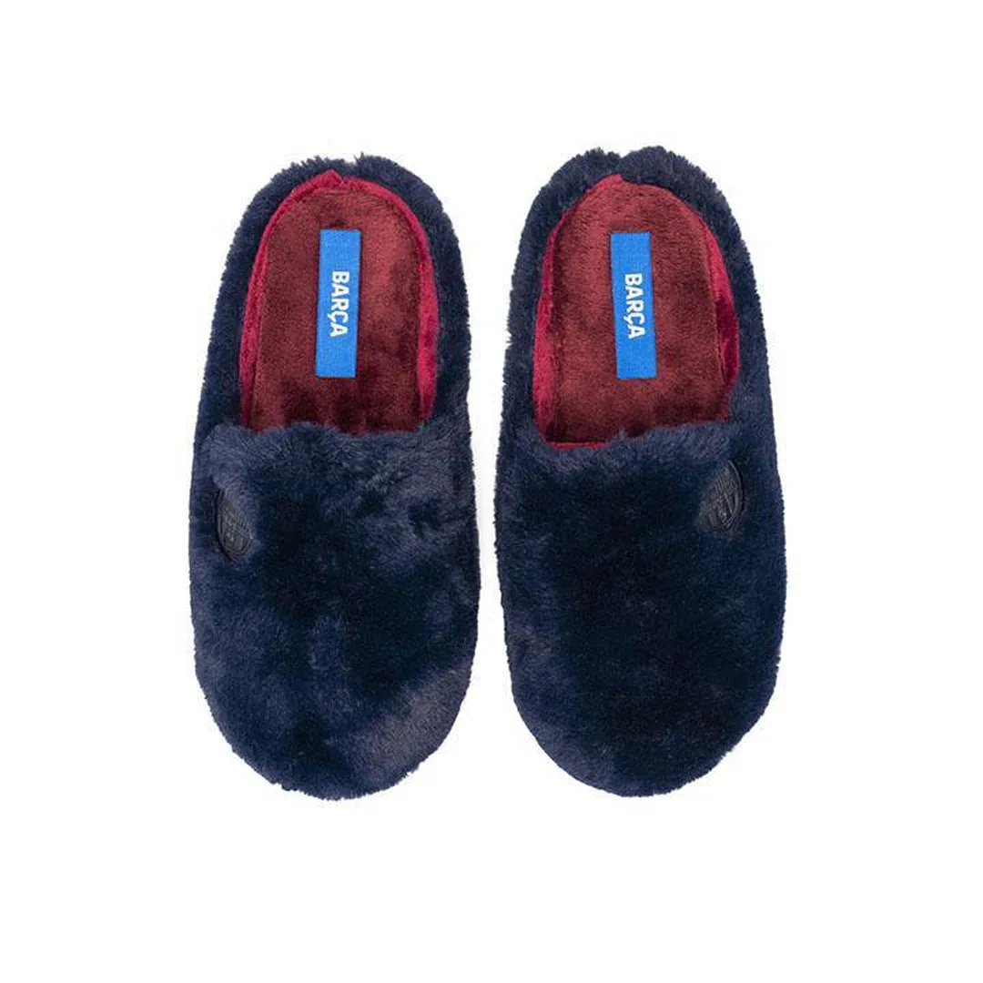 Zapatillas FC Barcelona Azul Suatex Pelo Largo