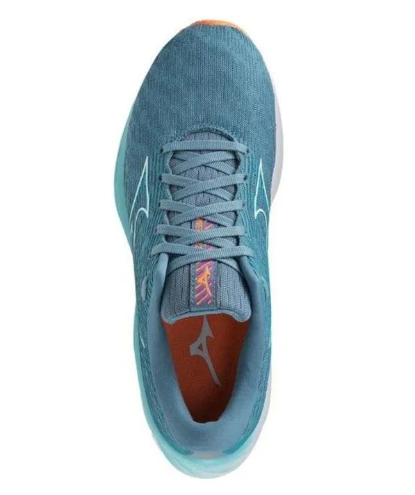 Zapatillas Mizuno Wave Rider 26 Mujer Azul Celeste/Naranja