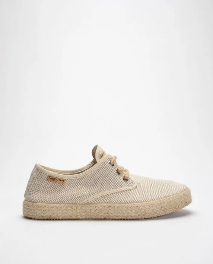 Zapatillas tipo blucher beige TINEO NATURAL