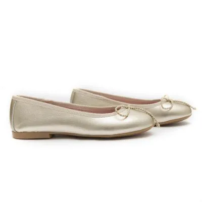 Zapato niña manoletina dorado
