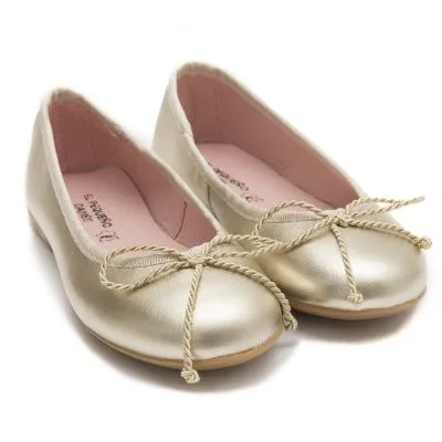 Zapato niña manoletina dorado