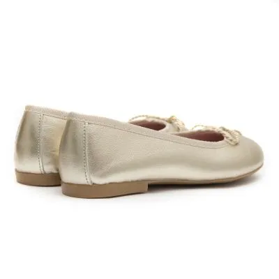 Zapato niña manoletina dorado