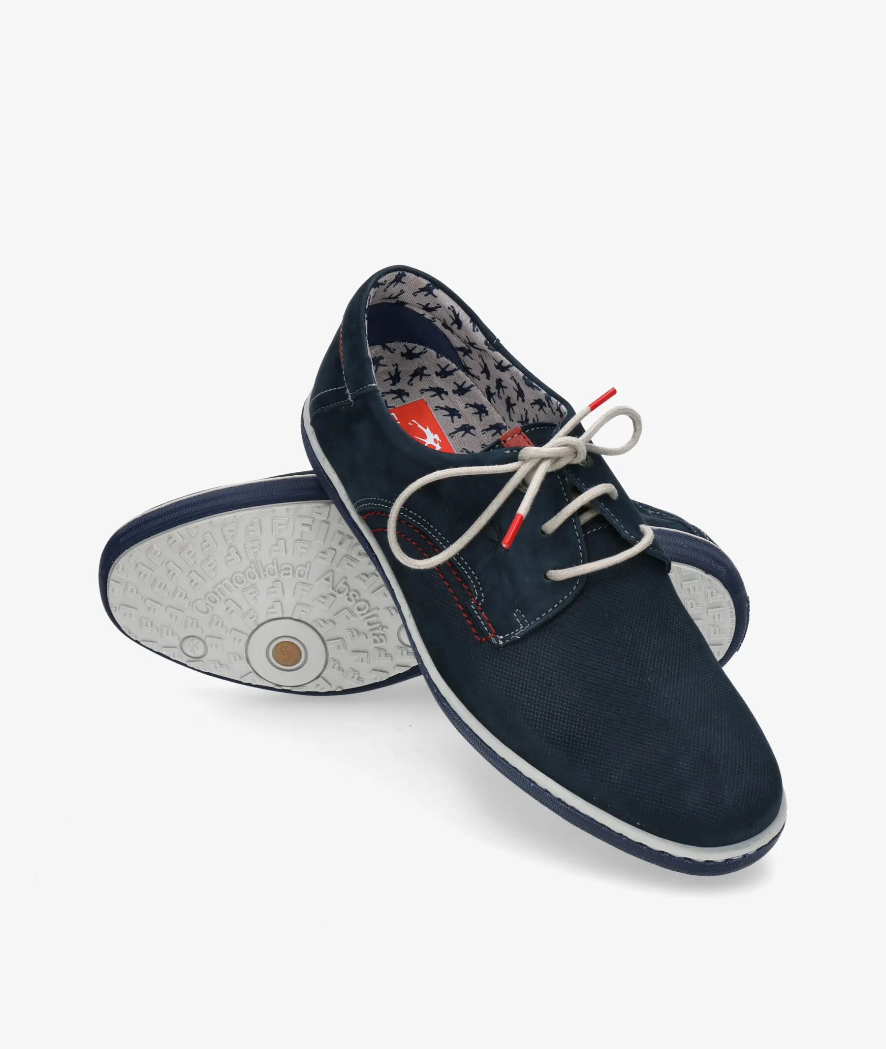 Zapatos casual Fluchos 9706 en nobuck azul