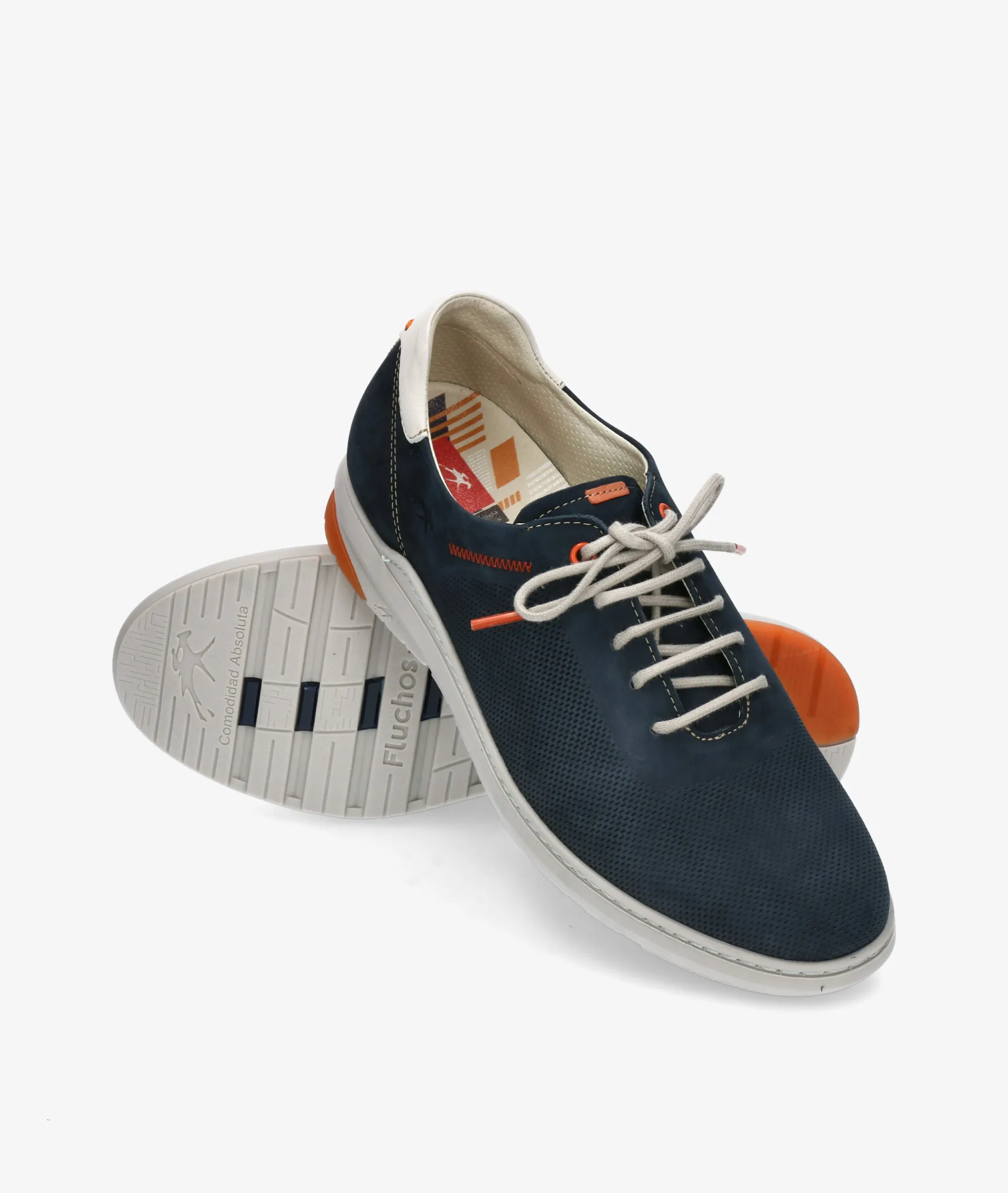 Zapatos casual Fluchos F1158 en nobuck azul