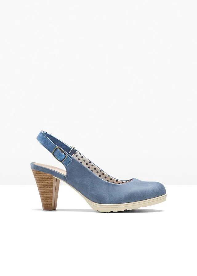 Zapatos de tacón con talón abierto Azul