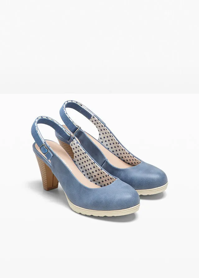 Zapatos de tacón con talón abierto Azul