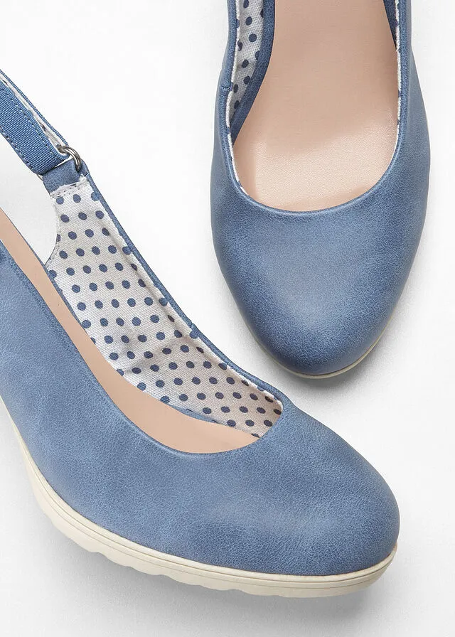 Zapatos de tacón con talón abierto Azul