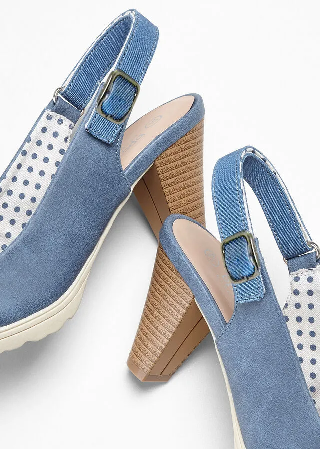 Zapatos de tacón con talón abierto Azul