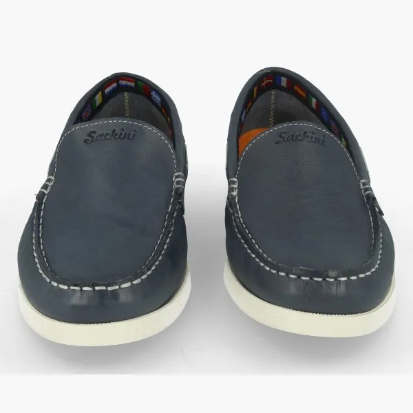 ZAPATOS OUTLET HOMBRE PIEL MOD. BUHO AZUL